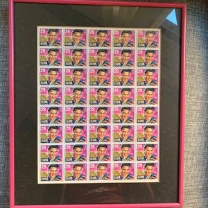 Custom Framed first edition mint Elvis postage stamps!